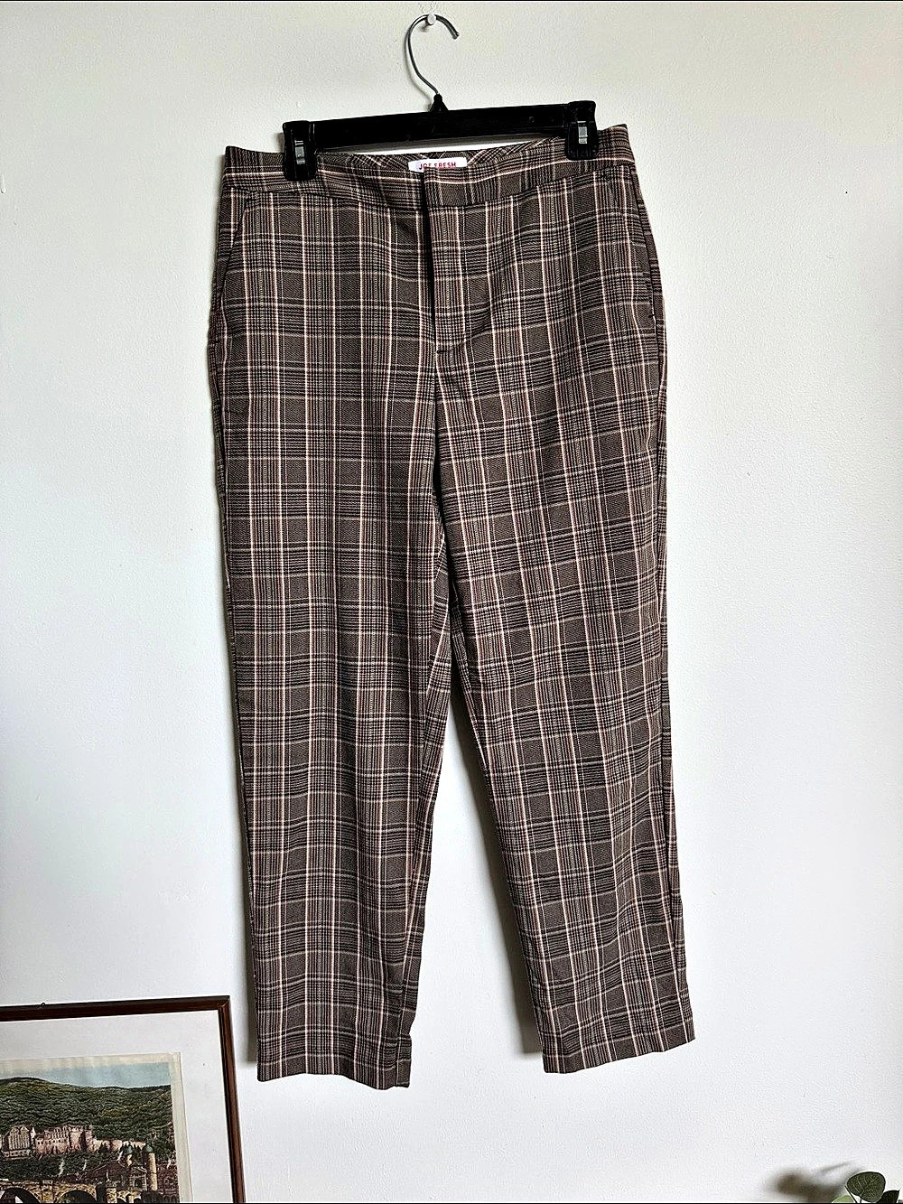Joe Fresh Plaid Trousers in Brown & Pink Like New